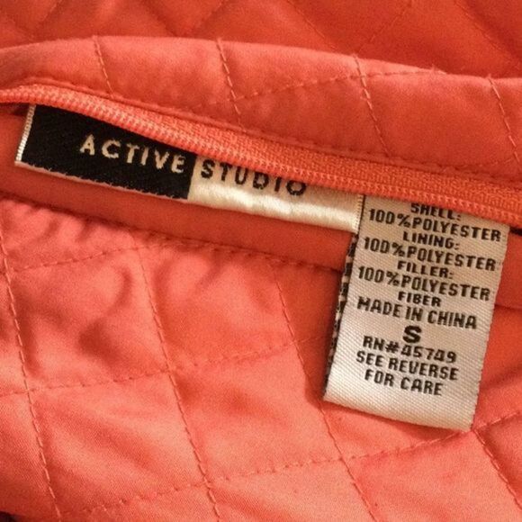 ACTIVE Studio Coral Quilted Zip Front Vest S - Picture 7 of 9